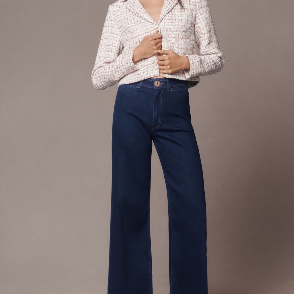 Anthropologie Maeve Ettie High-rise Crop Wide-leg Jeans
